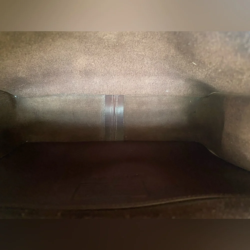 Coach Willis Mahogany Brown Leather Bag Vintage Brass/Gold Hardware Dust Bag Box - Picture 14 of 16